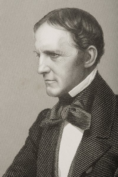 William Hickling Prescott (1796-1859) inciso da D.J. Pound da una fotografia, da 